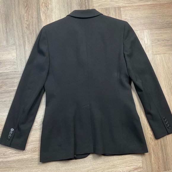 Vintage Lauren Ralph Lauren Blazer Jacket Womens 10 Black Wool Blend 3 Button - Picture 2 of 6
